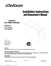 Dettson AMT154SDMA Installation Instructions And Owner's Manual
