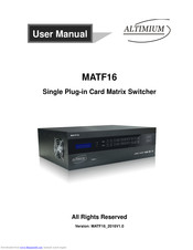 Altimium MATF16 User Manual