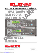 Elenos ELT100-A Use And Maintenance Manual