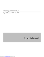 Test Equipment Plus Signal Hound USB-SA44B User Manual