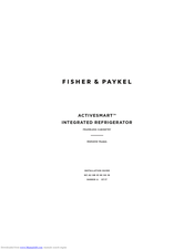 Fisher & Paykel ACTIVESMART RS9120WRJ Installation Manual