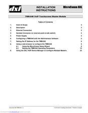 MicroComm DXL TMM-640 Installation Instructions Manual