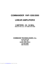 Command Technologies COMMANDER VHF-2000 Manual