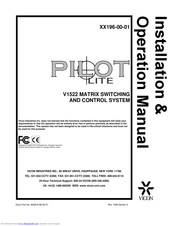 Vicon Pilot Lite V1522 Installation And Operation Manual