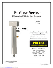 American Water Service PTE-8 Installation, Operation And Maintenance Manual