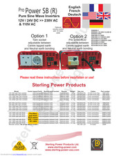 Sterling Power Products SIBR241000 Instructions Manual