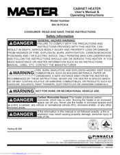 Pinnacle Climate Master MH-18-PCH-A User Manual