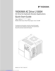 YASKAWA L1000H Quick Start Manual