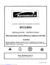 Kenmore K90-50 Installation Instructions Manual