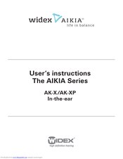 Widex AK-X User Instructions