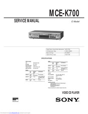 Sony MCE-K700 Service Manual