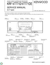 Kenwood KRF-V7771DE Service Manual