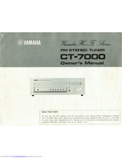 Yamaha CT-7000 Owner's Manual