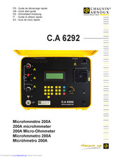 Chauvin Arnoux C.A 6292 Quick Start Manual