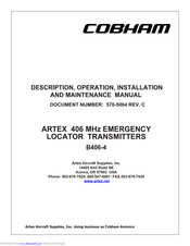 ARTEX AIRCRAFT SUPPLIES B406-4 Operation, Installation, And Maintenance Manual