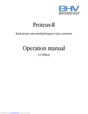 BHV Proteus-R Operation Manual