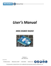 Midtronics MDX ZIGBEE RADIO User Manual