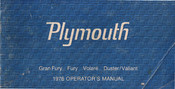 Plymouth Duster1976 Operator's Manual