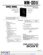 Sony Walkman WM-DD 3 Service Manual