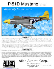 Alien Aircraft Corp P-51D Mustang Assembly Instructions Manual
