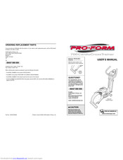 ICON Health & Fitness PROFORM 700 CARDIO CROSSTRAINER User Manual