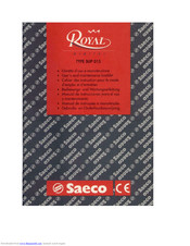 Saeco Royal Digital SUP 015 User's And Maintenance Booklet