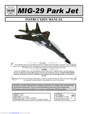Yard Bird MIG-29 Park Jet Instruction Manual