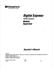 Dictaphone Digital Express DX4000 Operator's Manual