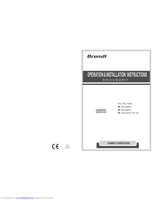 Brandt AD991XC Operation & Installation Instructions