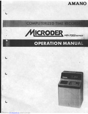 Amano Microder Mr 7000 Series Manuals Manualslib