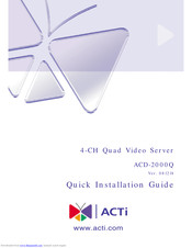 Acti ACD-2000Q Quick Installation Manual