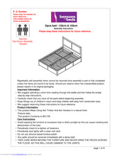 Bensons For Beds Opus Assembly Instructions Manual