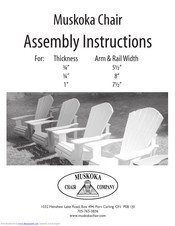 Muskoka Chair CEDAR series Assembly Instructions Manual