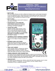PIE PIECAL 434 Operating Instructions Manual