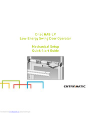 Entre Matic Ditec HA8-LP Mechanical Installation Instructions