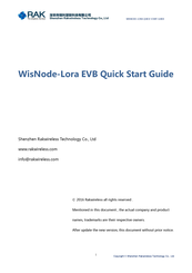 Shenzhen Rakwireless Technology WisNode-Lora Quick Start Manual