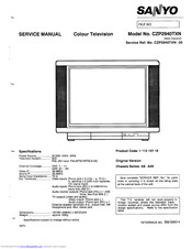 Sanyo CZP2940TXN Service Manual