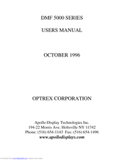 OPTREX CORPORATION DMF 5000 series User Manual