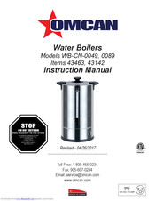 Omcan WB-CN-0049 Instruction Manual