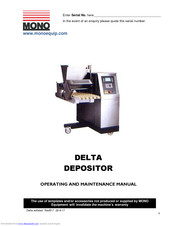 Mono DELTA DEPOSITOR 45 Operating And Maintenance Manual