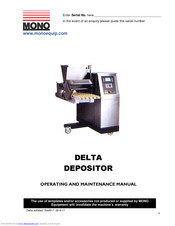 Mono DELTA DEPOSITOR 58 Operating And Maintenance Manual