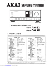 Akai AM-52 Service Manual