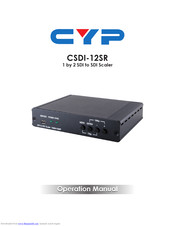 CYP CSDI-12SR Operation Manual