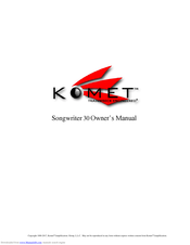 Komet Songwriter 30 Owner's Manual