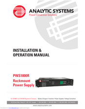Analytic Systems PWS1000R series Installation & Operation Manual