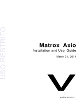 Matrox Axio LE Installation And User Manual