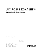 Analog Devices EZ-KIT LITE ADSP-2191 Manual