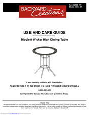 Backyard Creations 2353-YR Use And Care Manual
