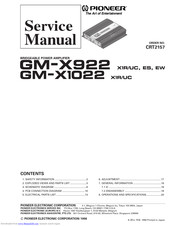 Pioneer GM-X922/X1R/UC Service Manual