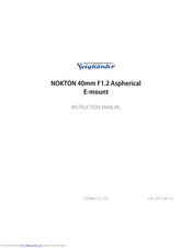 VOIGTLANDER NOKTON 40mm F1.2 Aspherical Instruction Manual